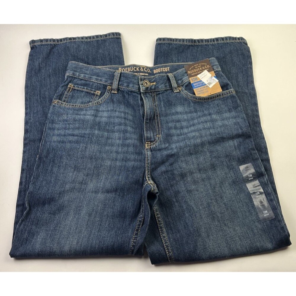 Roebuck & Co. Boys 12H Youth Bootcut Blue Jeans Brand NEW With Tags